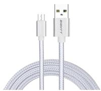Cavo USB OTTUR a microUSB 1MTS in nylon argento intrecciato. Custodia in alluminio