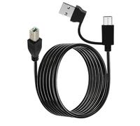 Cavo USB per stampante, 2 in 1, 2 in 1, da A maschio a B maschio, compatibile con stampanti HP, Canon, Epson, Brother, Dell, Samsung, scanner, dispositivi DAC