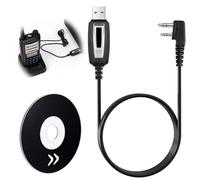 Cavo USB Programmazione per Baofeng UV-5R, 2 Pin Programming Cable Compatibile con Walkie Talkie UV-5RA UV-5RE 5R EX 5RX3 BF-888S BF-88E RT24 GA-2S RT622 RT5R RA79 RT3S, Supporto Win XP/ 7/8/ 10/11