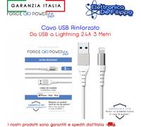Cavo USB Rinforzato Per iPhone 2,4A 3 Metri
