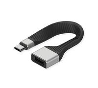 ROLINE Cavo USB 3.2 Gen 2 in silicone, C-A, ST/BU, 10 Gbit/s, Emark, nero, 11 cm