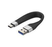 ROLINE Cavo USB 3.2 Gen 2 in silicone, C-A, ST/ST, 10 Gbit/s, Emark, nero, 11 cm