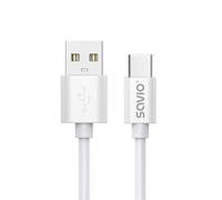 Cavo USB Savio CL-168 3m USB-C USB-A Bianco Fast Charge