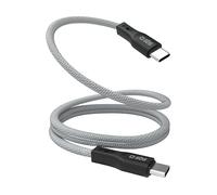 SBS Cavo USB-C 1 Metro, Magnetico Intrecciato, Supporta fino a 60W, Cavo Antigroviglio, Ricarica e Trasferimento Dati 480Mbit/s, Compatibile con Dispositivi USB-C, Grigio