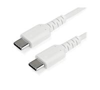 StarTech.com Cavo di Ricarica USB-C da 2m - Resistente Cavetto USB-C di Ricarica Veloce e Sync da USB 2.0 a USB Type C - Rivestimento in TPE e Fibra Aramidica M/M 60W Bianco, Samsung S10/S20/Ipad Pro/MS Surface