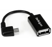 StarTech Cavo adattatore Micro-USB OTG angolato a destra 12 cm M/F Nero