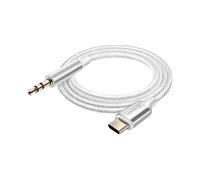 Swissten, Cavo ausiliario USB-C a jack 3.5 mm Nylon Intrecciato 1.5m, Bianco