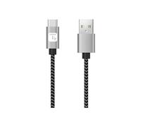 Techly 369984 Cavo USB A Maschio 2.0 / USB-C™ Maschio 3A 0,5 m Alluminio Nero/Grigio