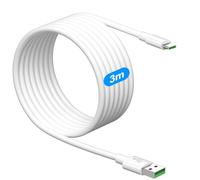 Cavo USB Type-C 3 m,100W 6A Cavo USB C SUPER VOOC Cavo di Ricarica per OnePlus 13 13R 12 12R 11 10 Pro Nord 2 2T 5G Nord CE 4 3 Lite per OPPO A40 A40M Reno13FS 12F 11F 12 11 Pro per realme GT 7 Pro