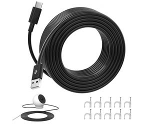 Cavo USB Type C 8 Metri per Telecamere di Sicurezza Cavo di Ricarica Extra Lungo per Xiaomi Smart Camera C300 C500 C700 Mi Wireless Outdoor Security Camera 1080p Cavi USB Tipo C per EZVIZ C6c CB3 Nero
