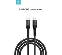 Cavo usb type-c a lightning 1,5mt 3a 20w treccia alluminio devia