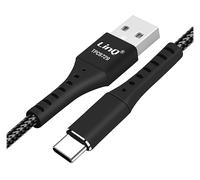 Cavo USB verso USB-C 5A 20W Carica Rapida Nylon Intrecciato Anti-nodi LinQ Nero