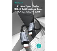 Devia - Cavo tipo-C USB 4 40GB 240W 8K 60HZ Nero 1M