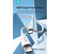 Cavo usb type-c maschio/maschio 5a 100w 1.5mt devia bianco