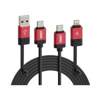 Cavo Usb Type-C Micro APPLE 8 PIN Iphone Samsung Ricarica 6 in 1 100cm Nero