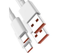 Cavo USB Type C Ricarica Rapida 120W, Cavo USB a USB C 6A Ricarica Rapida [2Pezzi/2m+2m], Cavo Tipo C Carica Turbo per Xiaomi Pad 6S Pro 13T 12T 11T Redmi Note 13 12 POCO F6 X6 M6 Black Shark 5 4