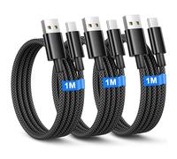 Cavo USB Type-C Ricarica Rapida 1M 3Pezzi, Cavetto USB Cellulare C per Sam-sung S25/S24/S23/S22/S21/A35/A34 A56/55, iPhone 16/15 Pro Max,Google Pixel, Cavo Ricarica Rapida TypeC Filo Caricatore iPhone