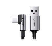 UGREEN Cavo USB C 90 Gradi 3A in Nylon, Cable Type C a A Ricarica Rapida QC 3.0, Compatibile con iPhone 16/15 Plus Pro Max, Galaxy S24 Ultra/S23/S22/A53,Pixel 9/8/7. 2M
