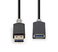 Nedis, Cavo USB 3.2 Gen 1 da USB-A maschio a USB-A femmina 5 Gbps 2m, Nero