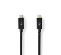 Cavo USB - USB 4.0 Gen 2x2 - USB-C Maschio - USB-C Maschio - 240 W - 8K@60Hz - 20 Gbps - Placcato nickel - 2.00 m - Tondo - PVC - Nero - Busta