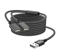 Cavo USB USB Splitter USB-A Stekker naar 2 aansluitingen, cavo perduto, cavo splitter USB duurzame cavo splitter in nylon, snelle gegevensoverdracht, compatibile con stampanti flashdrive