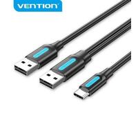 Cavo USB Vention CQKBF da USB 2.0 tipo C a doppio USB maschio 1 m 480 Mbps nero