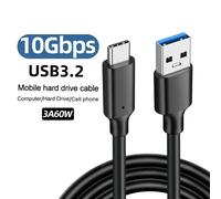 Cavo USB3.2 da 10 Gbps Cavo USB tipo A a USB C 3.1/3.2 Gen2 Trasferimento dati Cavo disco rigido USB C SSD 3A 60W QC 3.0 Ricarica rapida