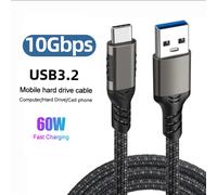 Cavo USB3.2 da 10 Gbps Cavo USB tipo A a USB C 3.1/3.2 Gen2 Trasferimento dati Cavo disco rigido USB C SSD 3A 60W QC 3.0 Ricarica rapida