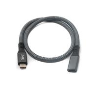 Cavo USB4 50 Cm Tipo C Maschio A Femmina 40 Gbit/s USB 4.0 Intrecciato In Grigio