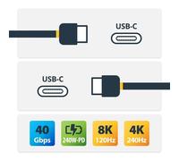 StarTech Cavo USB4 USB-C 1 m certificato USB-IF 40 Gbps 240W PD 3.1 8K/120Hz Nero