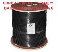 Cavo UTP CAT6 RAME da ESTERNO Rete Ethernet 305 metri UV Guaina rj45 lan solid