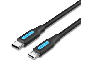 Cavo Vention USB 2.0 tipo C COVBG/ USB tipo C maschio - MicroUSB maschio/ Fino a 10 W/ 480 Mbps/ 1,5 m/ Nero
