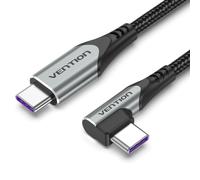Cavo Vention USB-C 2.0 a USB-C 2.0 5A 100W - 1m - Intrecciato - Angolato - Colore Grigio