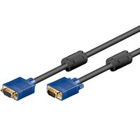 Goobay 93613 Prolunga per Monitor SVGA Full HD, Dorato, Blu/Nero, 1.8m Lunghezza del Cavo