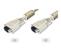 Cavo di collegamento per monitor DIGITUS VGA, DSUB HD15 da spina a spina, 5m, Beige