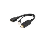 Cavo video e adattatore GEMBIRD - HDMI Tipo A (Standard) a DisplayPort + USB Tipo-A - 0,1 m - Nero