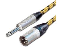 Cavo Vintage Mono Jack a Maschio XLR. Per Chitarra/Mixer/DI. Neutrik NC3MXX