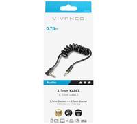 Cavo Vivanco Jack 3,5mm, 0,75m, spirale, angolo M-M 0,2m colore nero