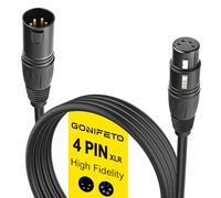Cavo XLR a 4 pin, cavo di prolunga XLR da 3 m per cuffie e microfono | Cavo di prolunga audio bilanciato Hi-Fi a 4 pin XLR maschio a femmina, cavo di alimentazione per fotocamera DSLR