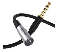 Cavo XLR a TRS di Ebxya maschio XLR a Jack 2 m, 2 pezzi, bilanciato XLR a cavo patch di interconnessione Jack microfono da 6,35 mm.
