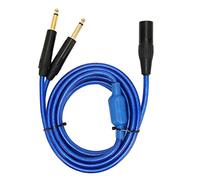 Cavo XLR Maschio a Doppio Cavo da 6,35 MM Mono Spina XLR Maschio Cavo Splitter a Y Connettore Placcato Oro 24K, Rivestimento in PVC Resistente, per Console, Amplificatori, Schede Audio, KTV