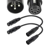 Cavo XLR maschio da 3 pin a XLR 5 pin DMX 512 Turnaround DMX Stage Light di SiYear, cavo adattatore da XLR3M a XLR5F (confezione da 12 pollici / 2)