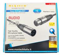 CAVO XLR MASCHIO / FEMMINA 3 PIN AUDIO PROLUNGA PER MICROFONO DA 10 METRI XLR-04