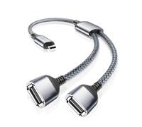 Cavo Y Splitter USB C OTG 0.3M,Adattatore Prolunga 1 Tipo C Maschio a 2 Dual USB Femmina,Sdoppiatore Hub Doppia Multipresa Porta Thunderbolt 3 per MacBook Pro,iPad 10 Air 5,Samsung Galaxy S25 S24 S23