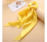 Cavolo Foulard Lungo per Capelli in Raso a Doppio Nodo Volante Giallo