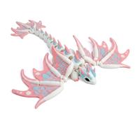 CavspkArt 1 drago imperiale stampato in 3D, flessibile e leggero, ali stabili, drago 3D, animali 3D, ideale per collezione e regalo, 17 x 18 cm (rosa)