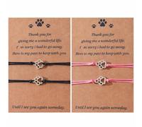CavspkArt 4 braccialetti commemorativi per cani, regalo per la perdita di un cane, regalo commemorativo per gatti, braccialetti dell'amicizia con impronta di zampa, braccialetto commemorativo per la
