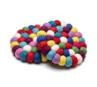 CavspkArt Set di 2 sottobicchieri rotondi in feltro colorati, diametro 10 cm, per bicchieri e tazze, protezione da tavolo, tappetino decorativo in feltro per tavolo da pranzo e scrivania