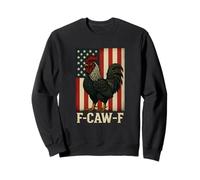 Caw Pollo Gallo Uccello USA Bandiera Vintage Uomo Donna Felpa