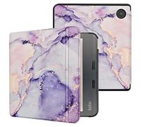 Caweet Custodia per Kobo Libra Colour (Modello: N428, Uscita 2024), Custodia in Pelle PU Estremamente Leggera con Funzione di Addormentamento/Sveglio Automatico, Marmerino Lilla